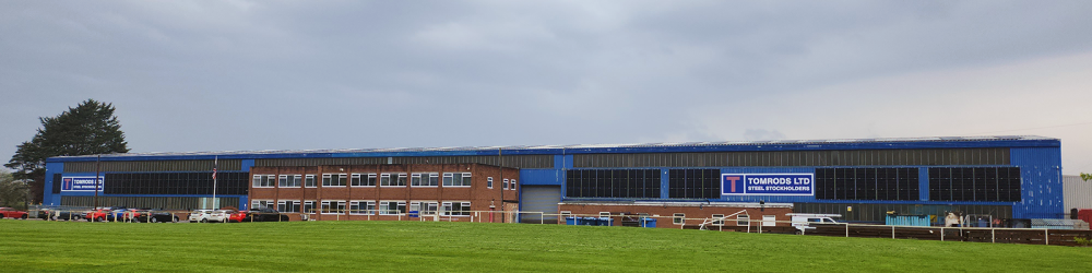 297kWp commercial solar panel installation fitted to Tomrods steelworks, Thirsk