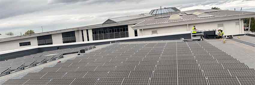 Castleford College flat roof solar PV