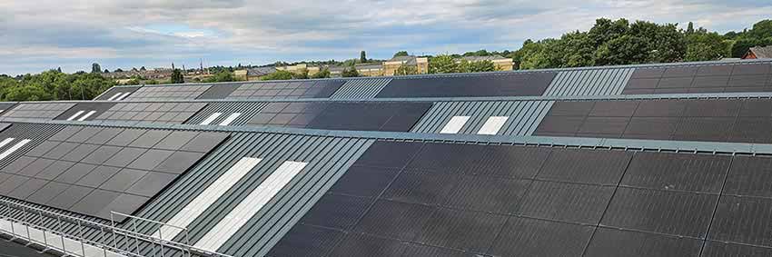 National Railway Museum in York, solar panels installed to trapezoidal metal roofs by Leeds Solar.