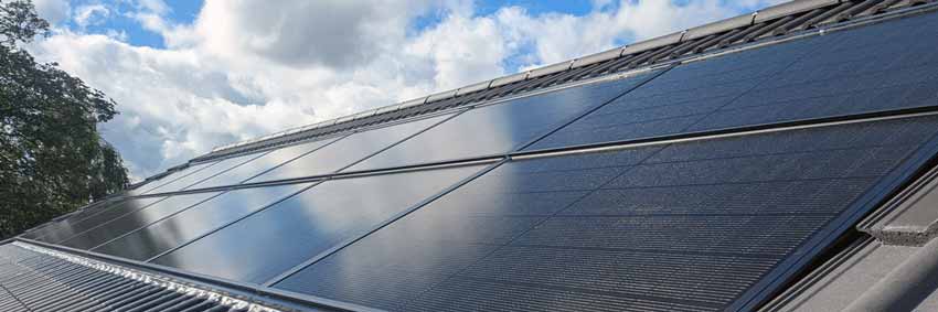 Solfit roof integrated solar panels fitted into a tiled roof in Leeds