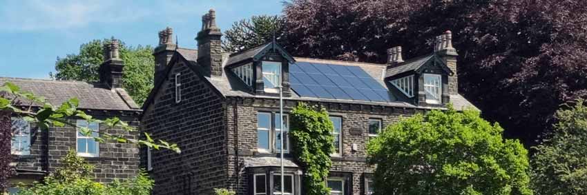 Viridian Solar roof integrated solar panels on a slate roof in Leeds